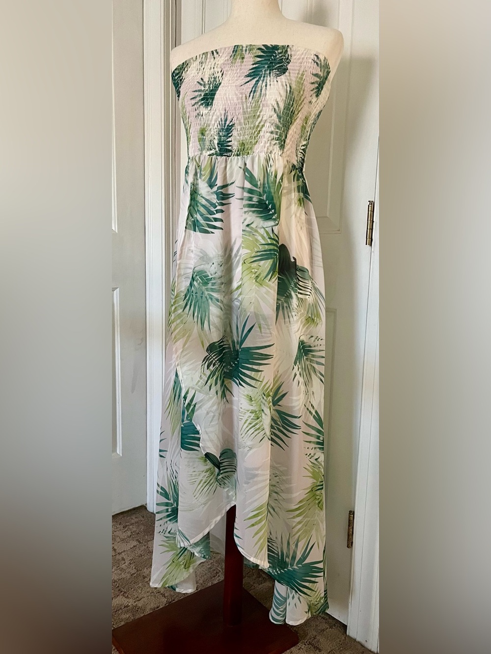 Vince Camuto Maxi Dress with Green Palm Print